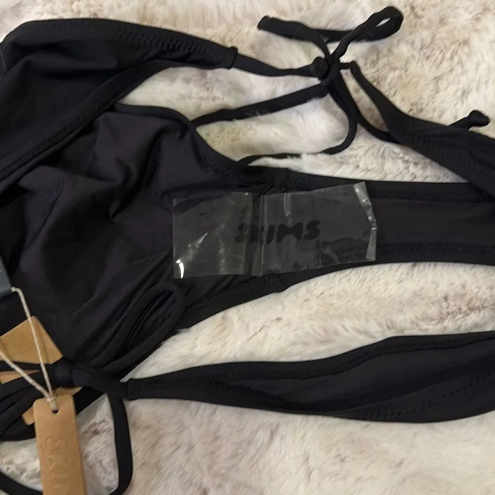SKIMS Signature Swim Dipped Tie Bottoms Onyx Size 2X